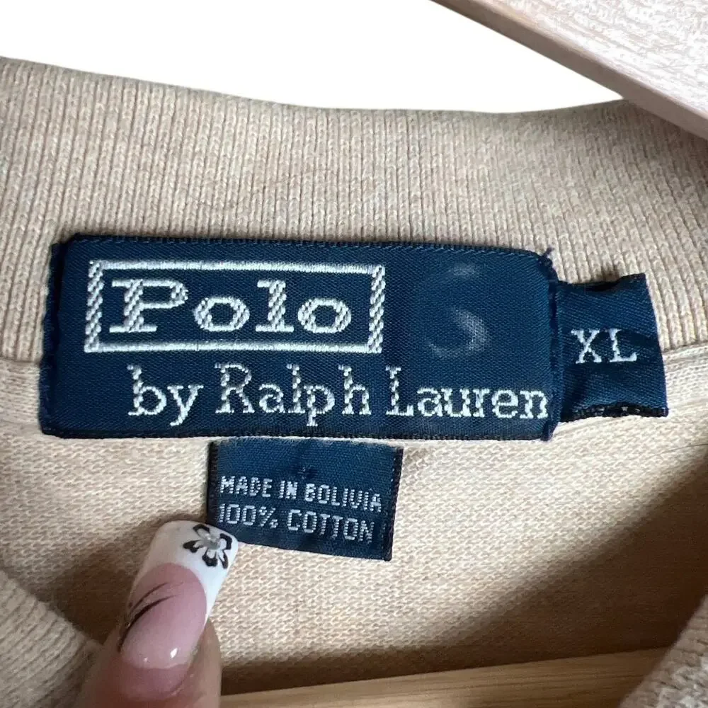 Polo Ralph Lauren XL 100% Cotton Short Sleeve Cream